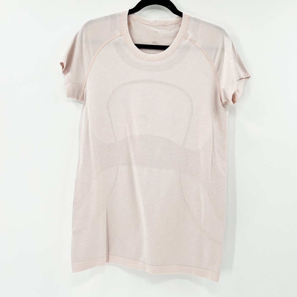 Lululemon Swiftly Tech 2.0 Top Womens 12 Pink Excellent Short Sleeve Athletic